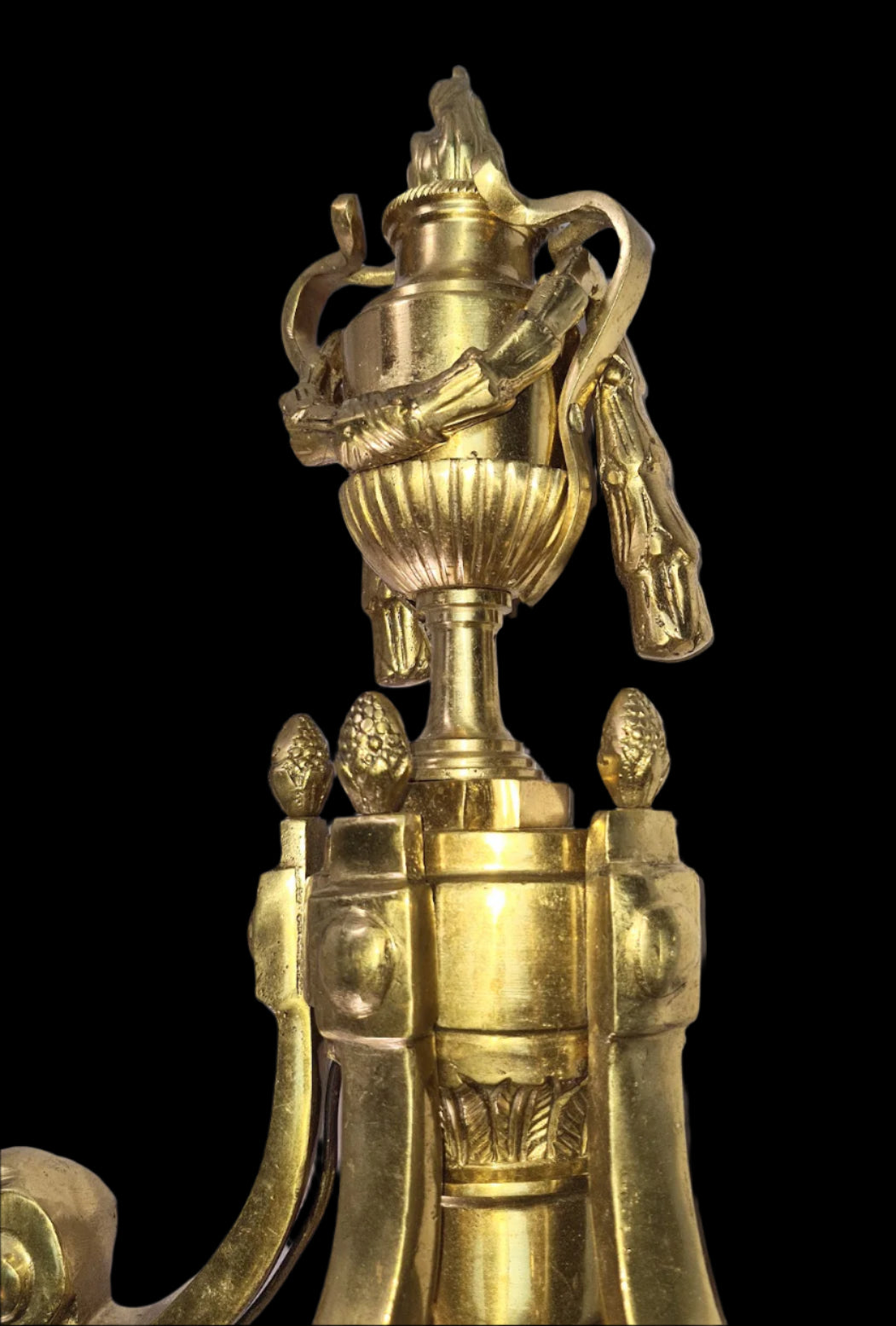 Magnificent Large Brass Ornate Wall Sconce With 3 Fixtures