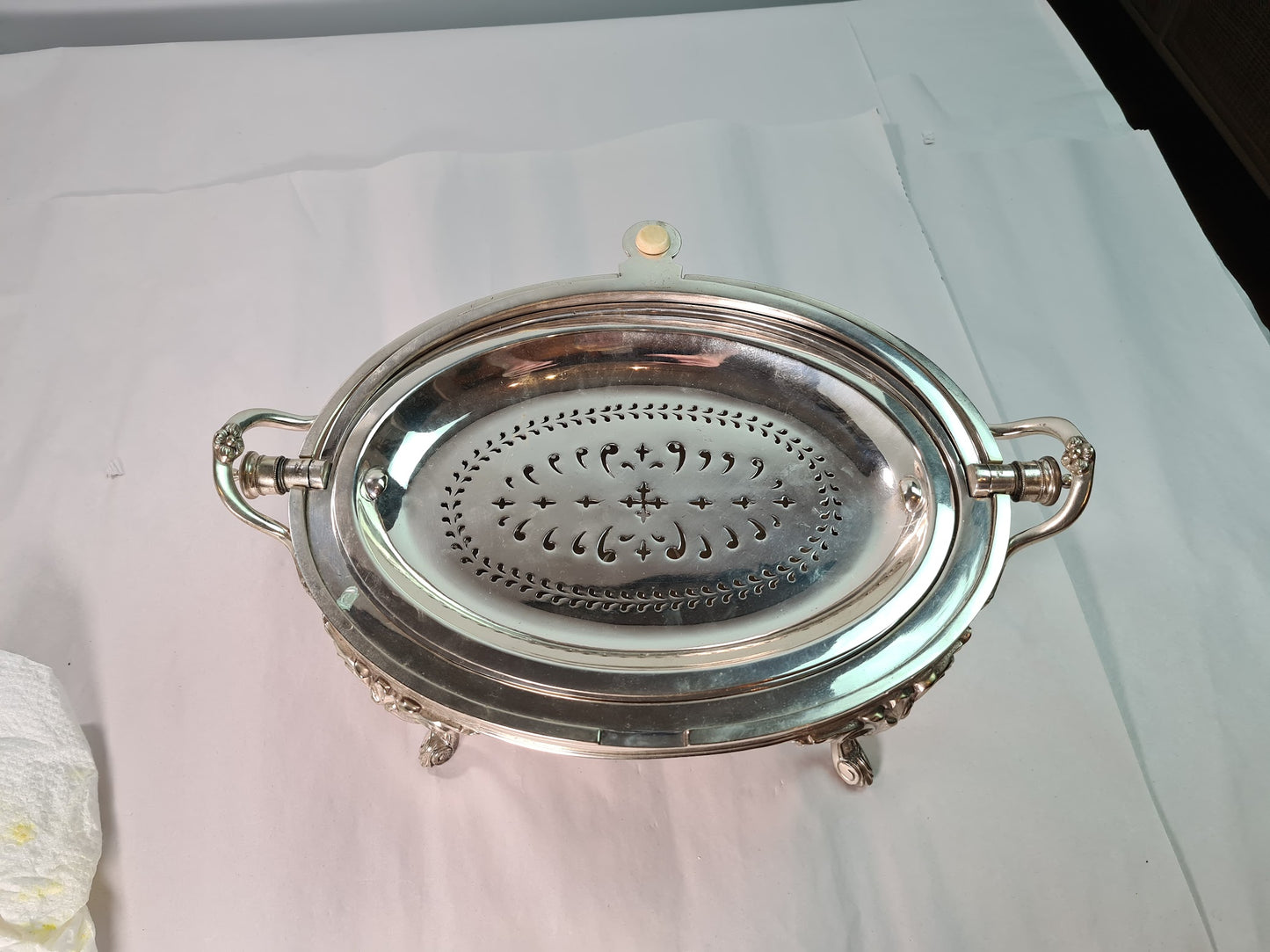 Elegant Silver Plated Revolving Dome Tureen Server, mid 1800