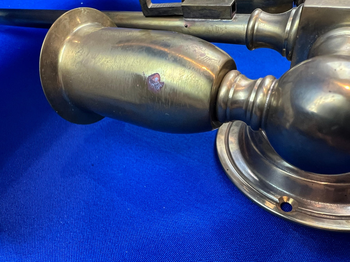 Pair of High Quality Italian Custom Made Brass Wall Sconces With Shades