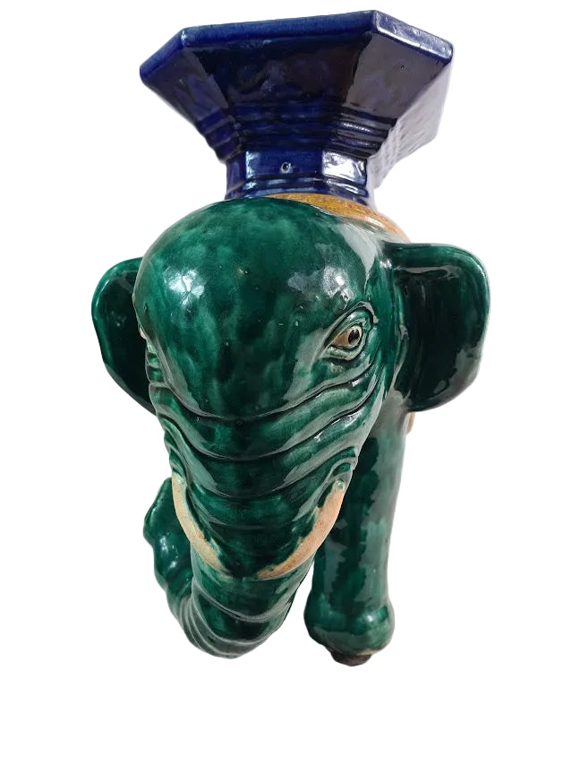 Antique Chinese Shiwan Ceramic Elephant Garden Stool