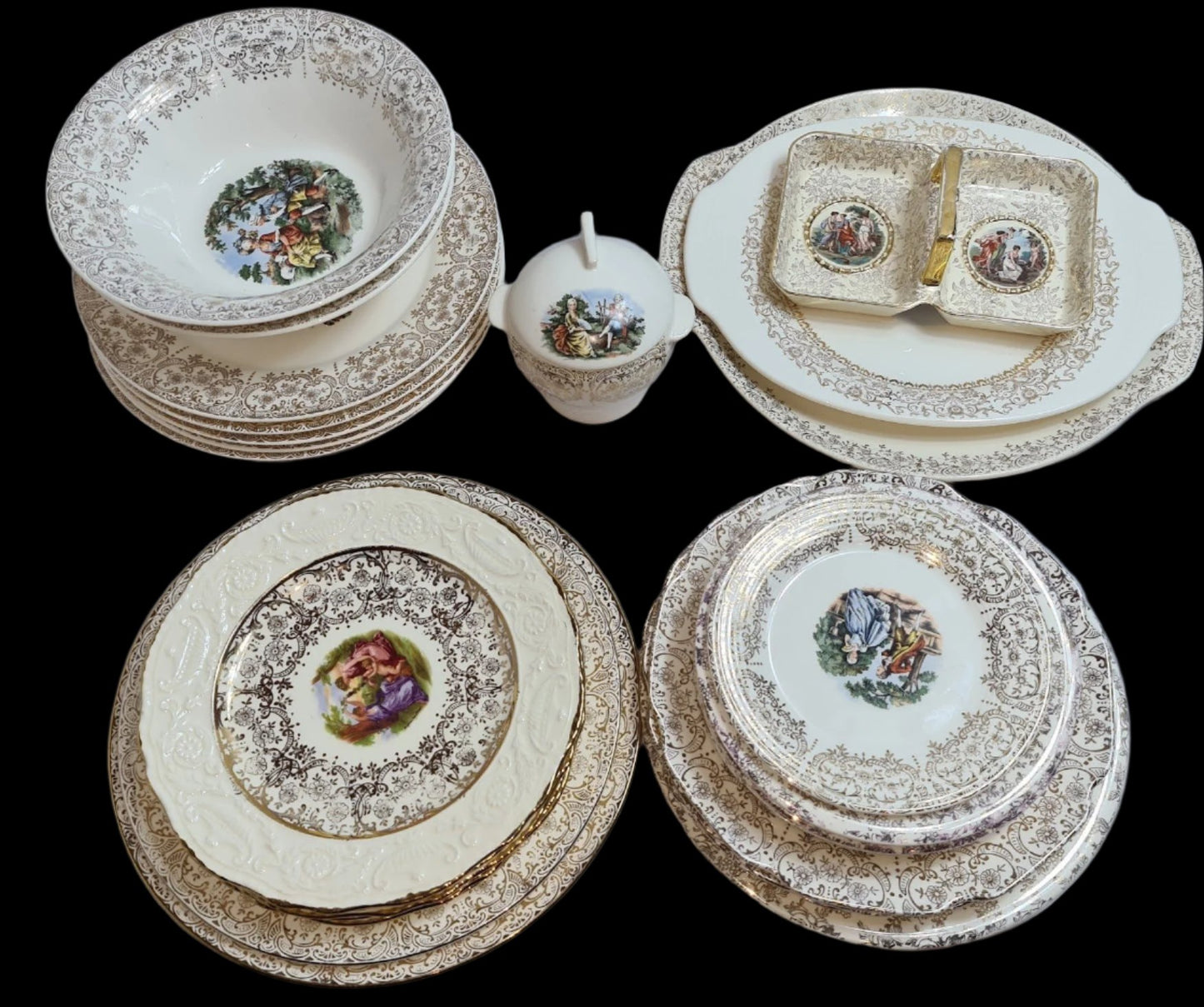 Assortment of Porcelain from AdamAntiques, Homer Laughlin, Triumph American Limoges,  Lafayette China, Empire Ware