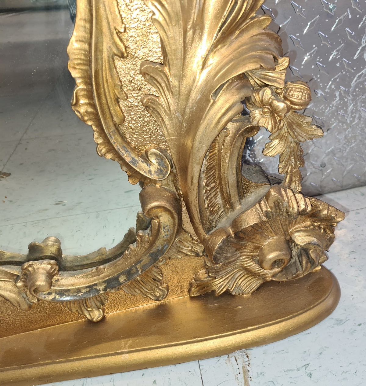 Monumental English Late 1800 Rococo /Chippendale Revival  Carved Giltwood Overmantle Mirror with Ho-Ho Birds
