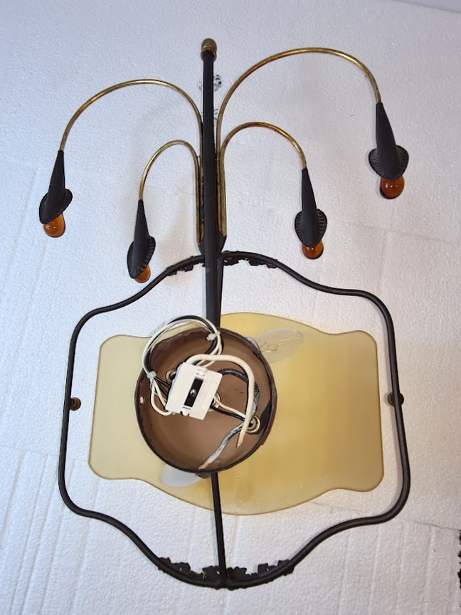 1990s Venetian Amber Glass Sconces - a Pair