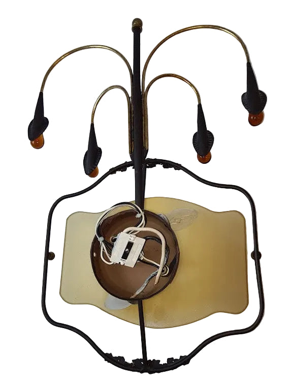 1990s Venetian Amber Glass Sconces - a Pair