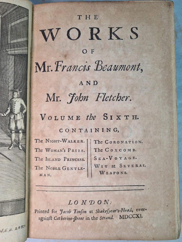 The Works Of Francis Beaumont And John Fletcher, 7 Volumes, Printed 1711.