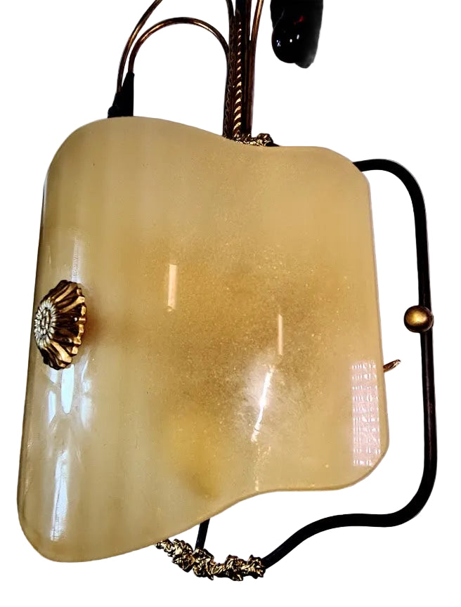 1990s Venetian Amber Glass Sconces - a Pair
