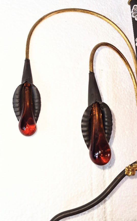 1990s Venetian Amber Glass Sconces - a Pair