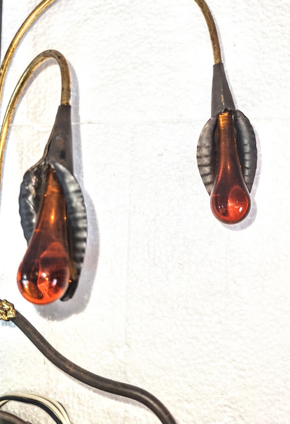 1990s Venetian Amber Glass Sconces - a Pair
