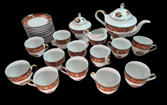 Beautiful Unused Italian T. Limoges Depos Porcelain Tea-Coffee Set for 12.