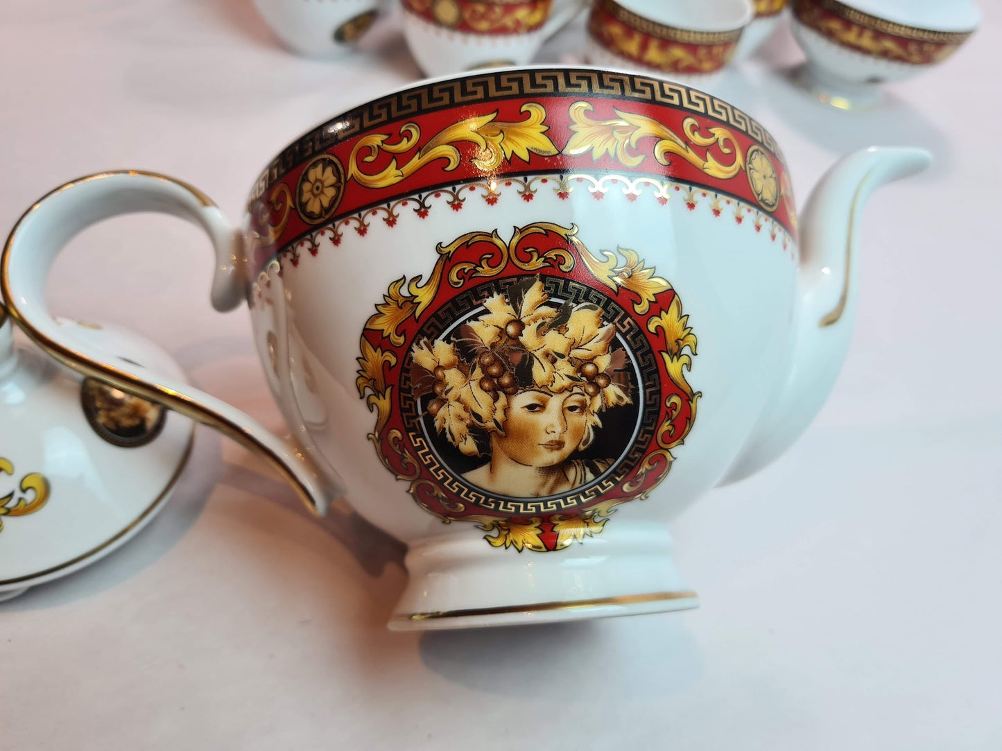 Beautiful Unused Italian T. Limoges Depos Porcelain Tea-Coffee Set for 12.