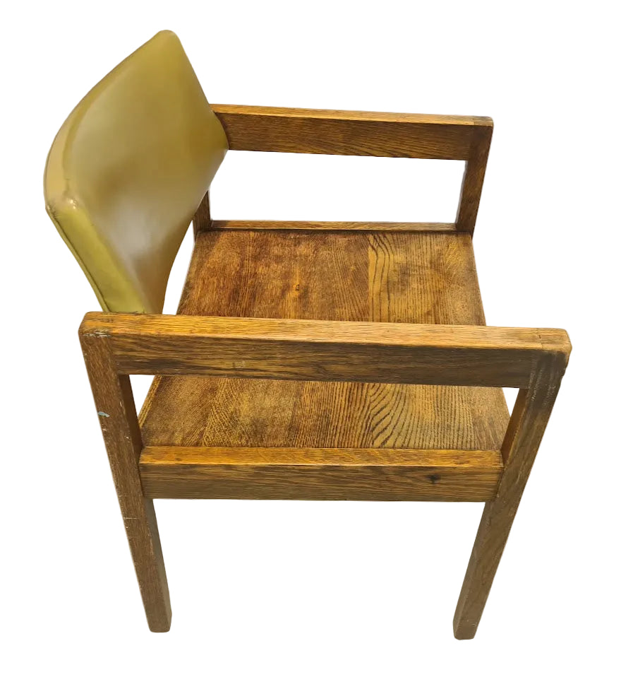 A Wonderfull Pair of Historic Gunlocke Company MCM Oak Armchairs