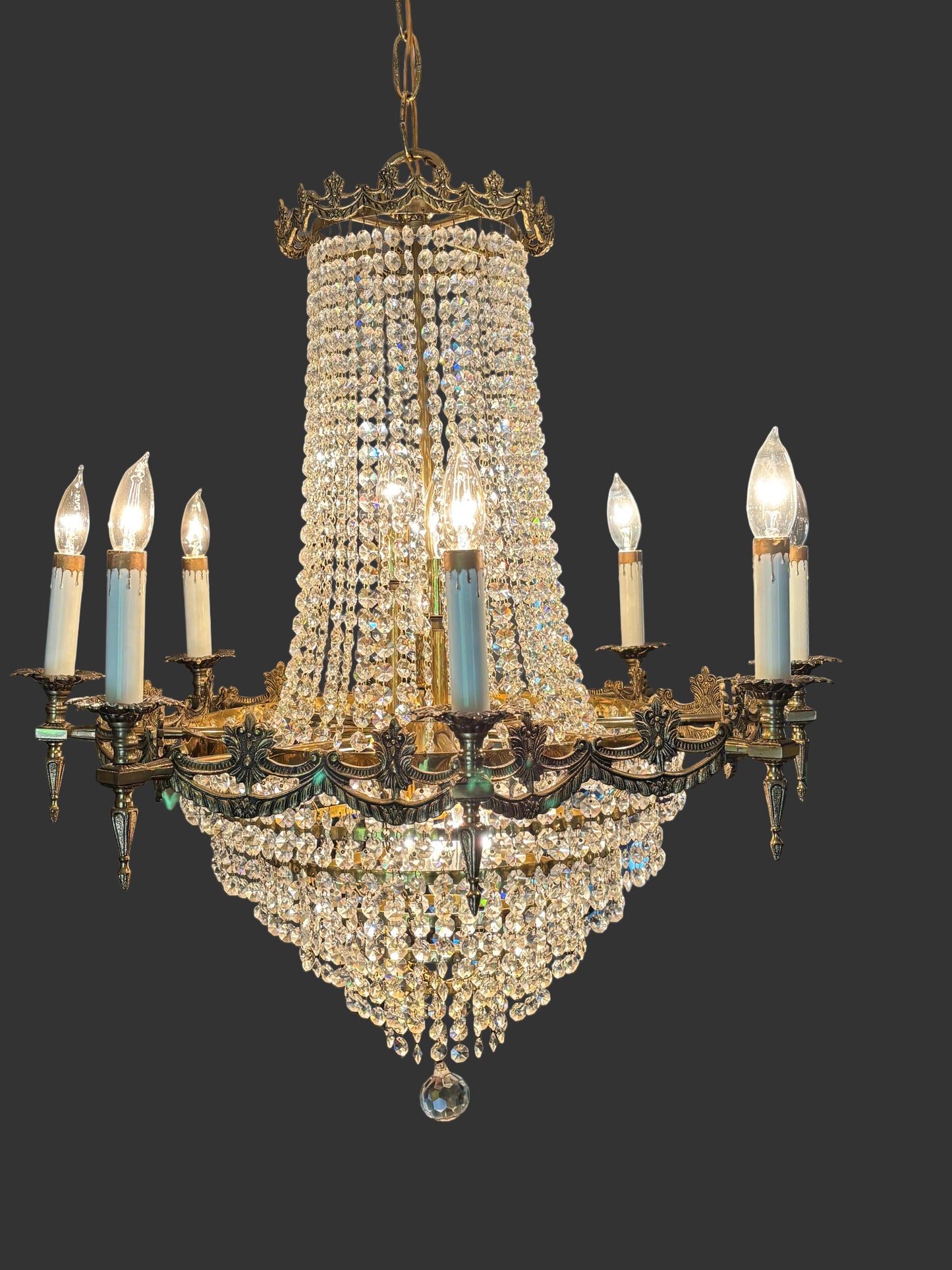 Vintage Elegant French Empire Style Chandelier
