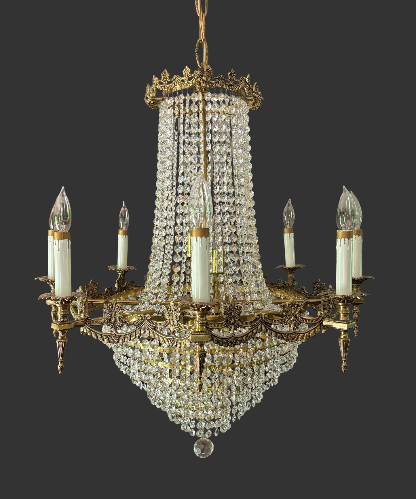 Vintage Elegant French Empire Style Chandelier