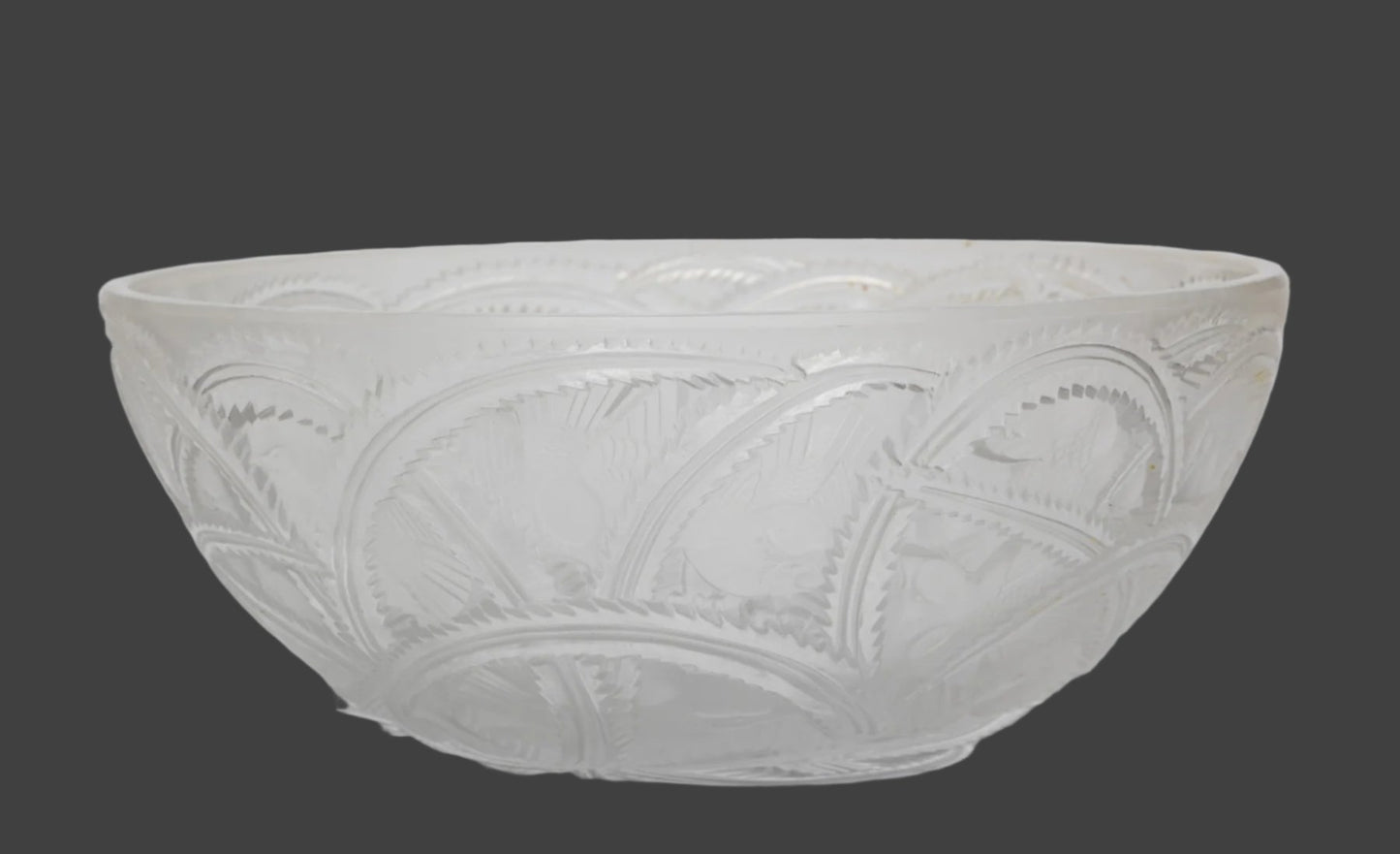Lalique France Crystal Pinsons Finches Bowl