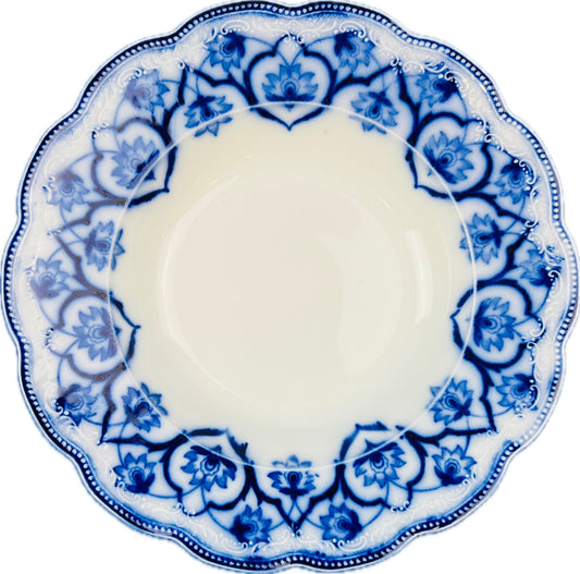 Antique Grindley Haddon Flow Blue Rimmed Bowl - Signed On Base