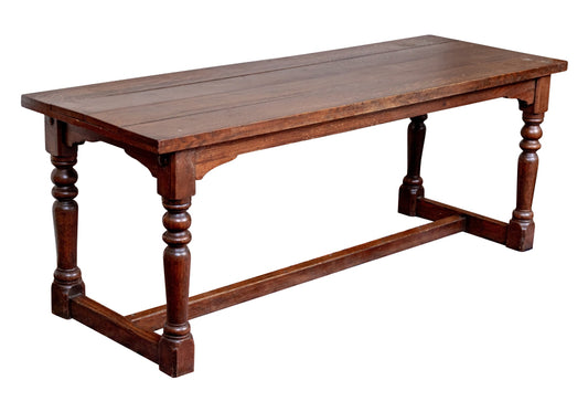 Antique English Oak Farmhouse Dining Table