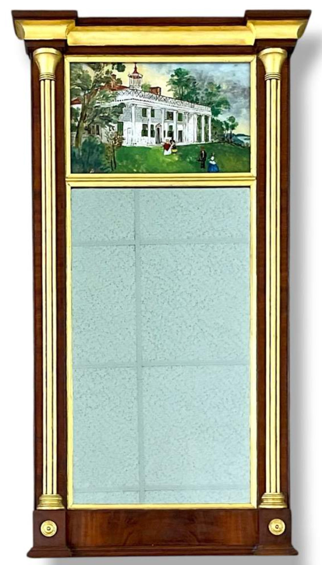 Empire Style Pier Mirror Featuring Mount Vernon