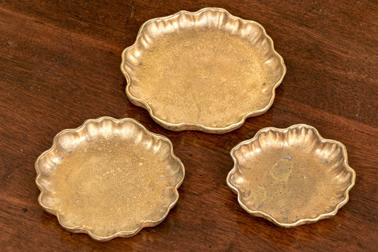 Vintage Tiffany Studios Bronze Collection Of Three Nut Bowls