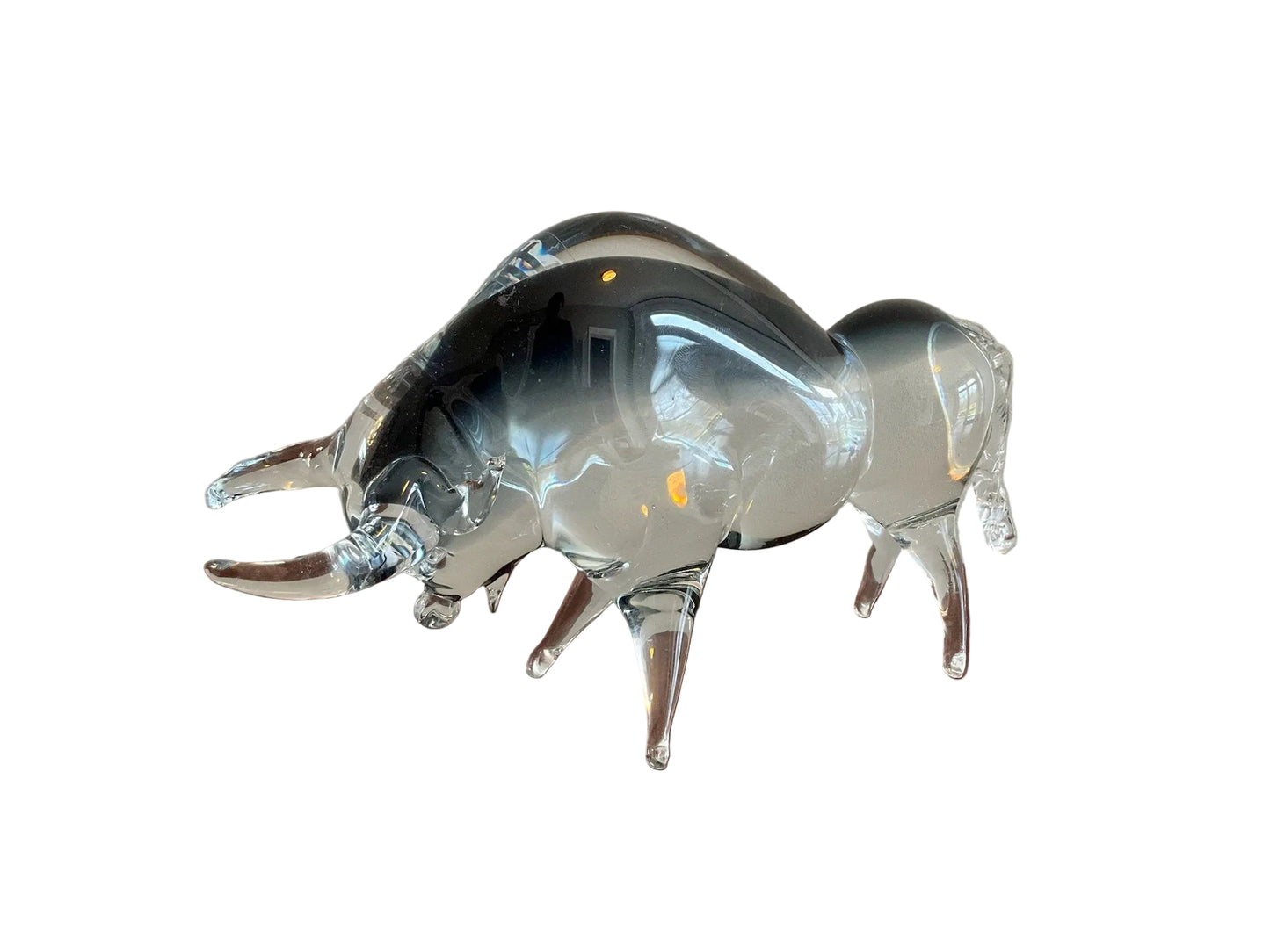 Formia Vetri Di Murano Glass Bull Figurine Made In Italy