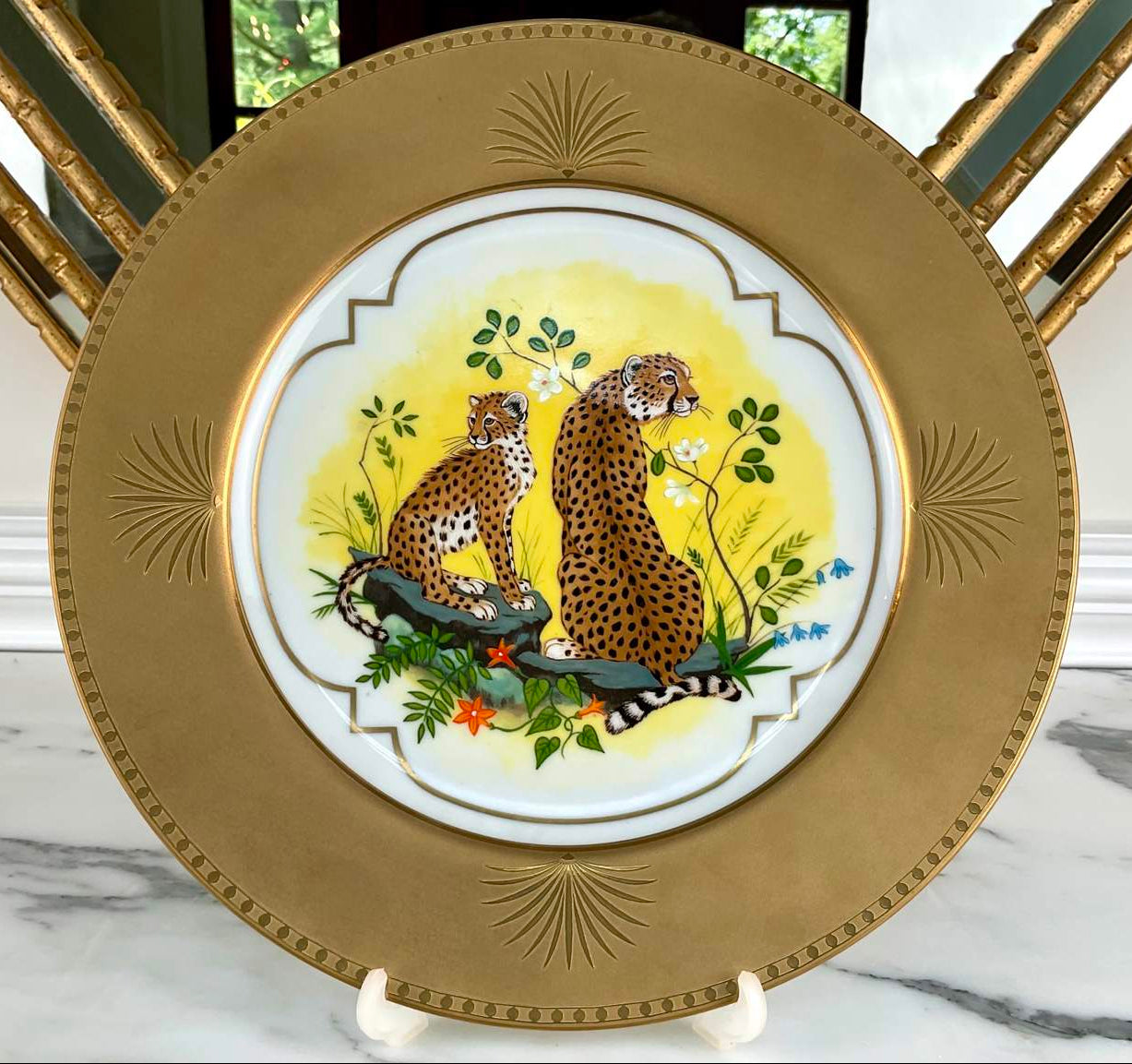 Stunning Lynn Chase Golden Cheetah Plate