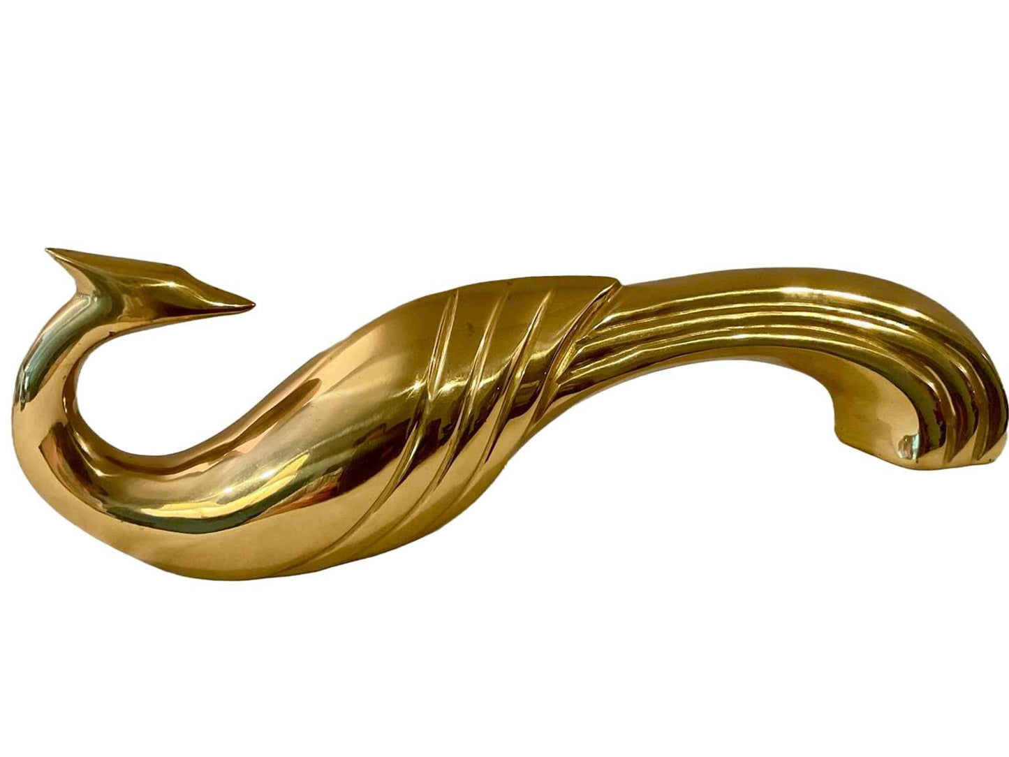 Mid Century Sculptural Brass Peacock
