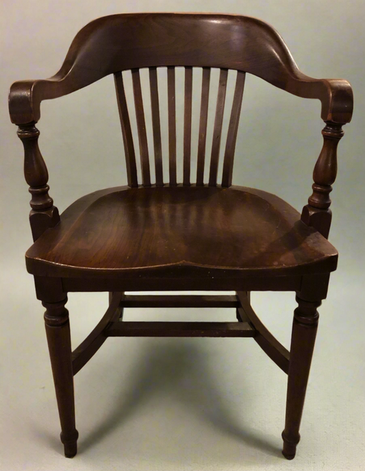 Vintage Solid Oak Marble & Shattuck Desk Chair