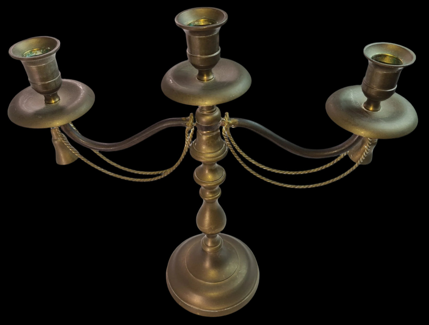 Vintage brass candleholder for 3 candles