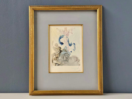 Original 1963 Pencil Signed Salvador Dali (Spain 1904-1989) 21/150 "Piccarda Donati" Woodcut Print