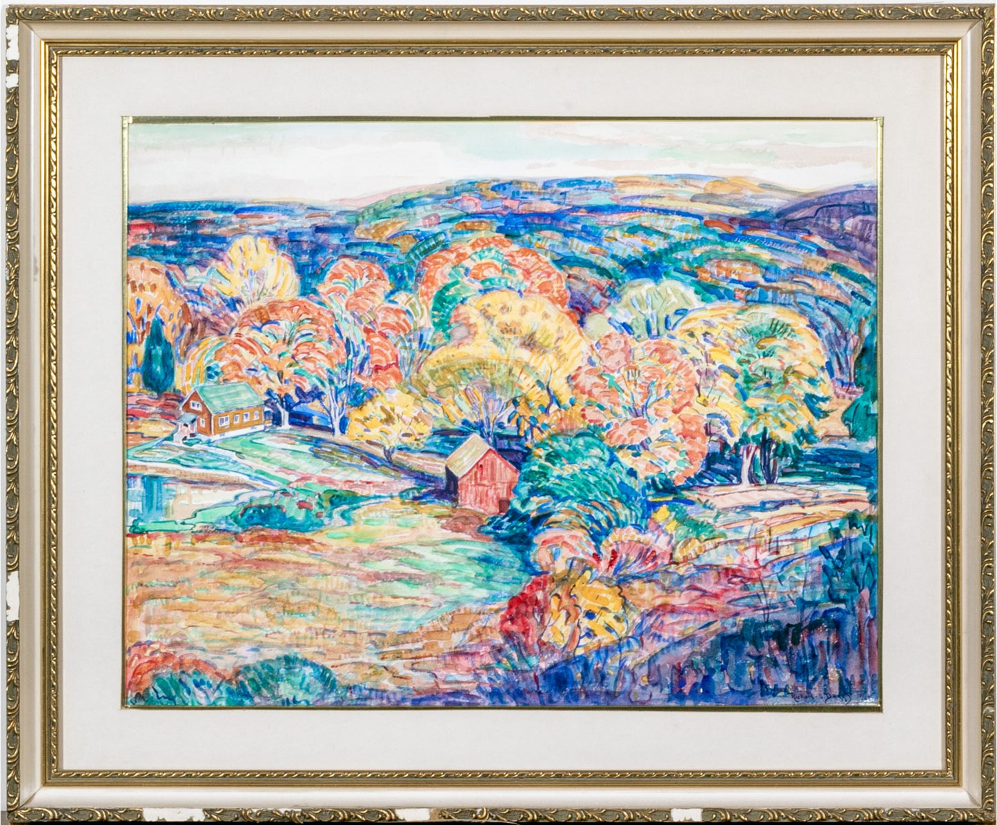 RICHARD S. DAGGY (AMERICAN, 1892-1973) EXPRESSIONISTIC WATERCOLOR ON PAPER, LANDSCAPE