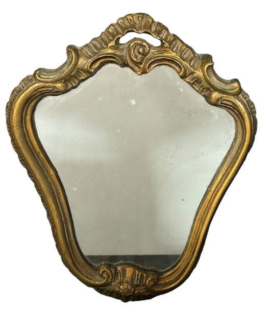 Charming Baroque Golden Wall Mirror, Oval Shape Carved