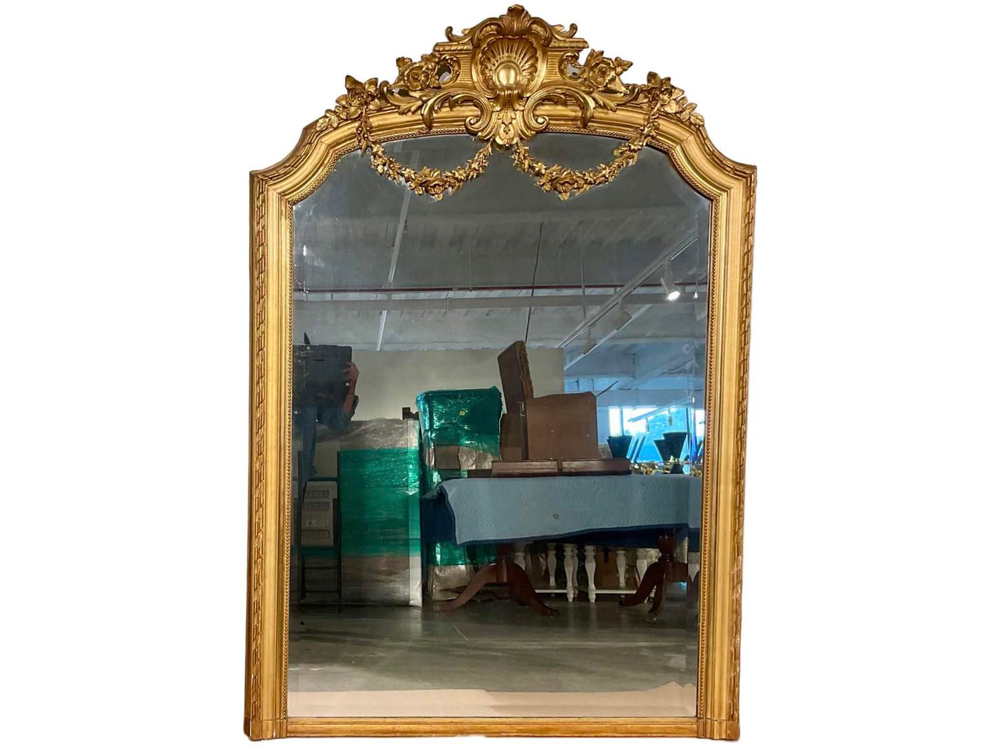 70” Tall Vintage Gilt Beveled Mirror
