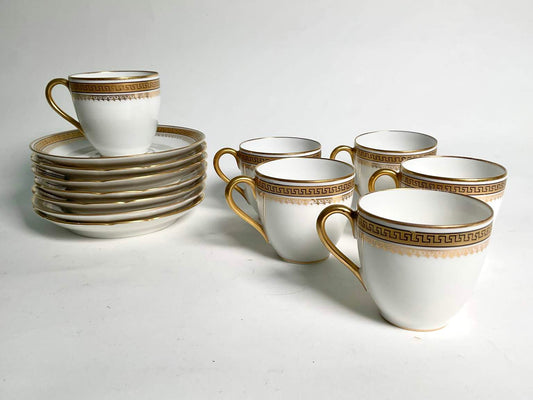 Wonderful Limoges W.G. & Co. France Demi Tasse Cups and Saucers (13 pcs.)