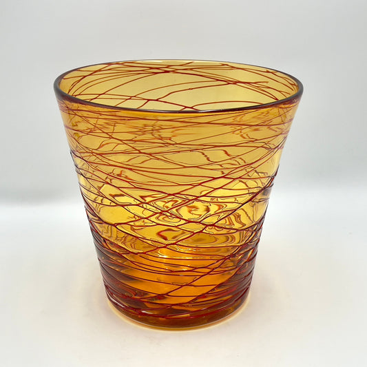 Vintage Durand Threaded Amber Art Glass Champagne Wine Cooler