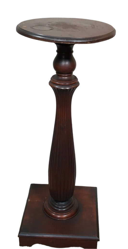 Antique Fluted Walnut Victorian Pedestal