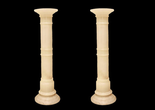 Two Stunning Alabaster Pedestals