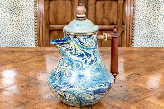 Vintage MacKenzie-Childs Marbled Finished Ewer With Lid