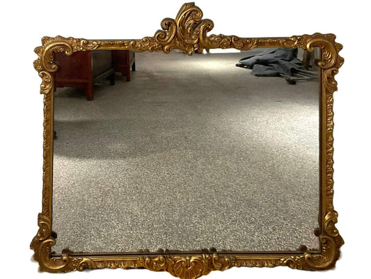 Vintage Carved Antiqued Gold Mirror