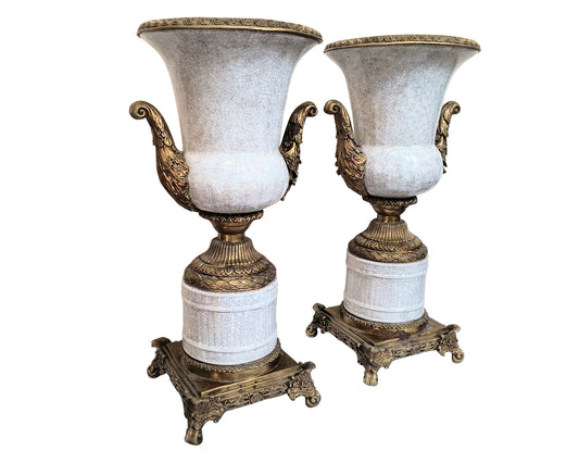 Pair Of Extraordinary Vintage Vases / Urns