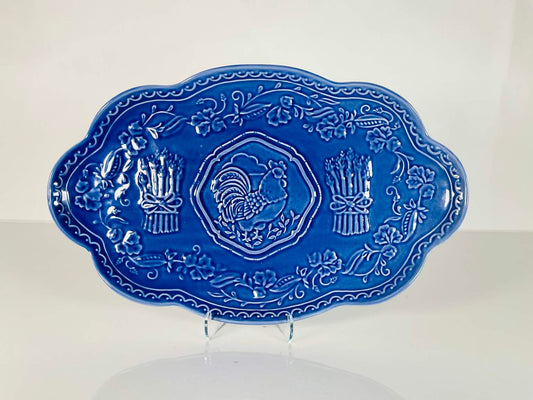 Blue Ceramic Platter “Le Jardin” By Suzanne Nicoll