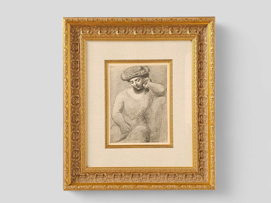 Original 1930 Pablo Picasso (1881-1973) "Femme Au Chapeau" Gallery Framed Lithograph W/COA