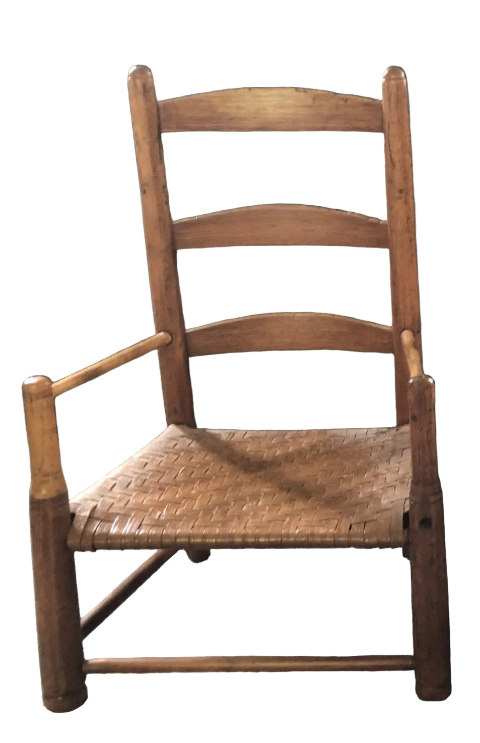 Antique Children's Ladder Back Splint Weave Seat Chair