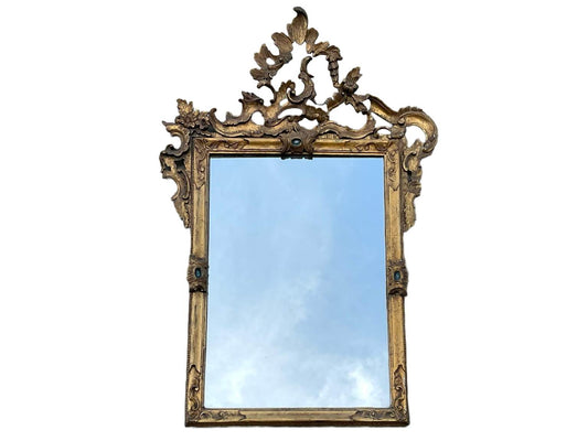 Antique Hand Carved Gilt Wood Mirror