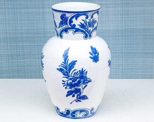Vintage Tiffany & Co. "Tiffany Delft" Blue And White Vase