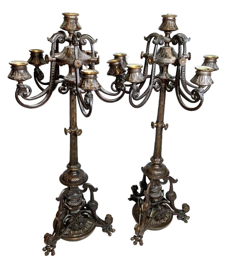 Neoclassical French Bronze Candelabra