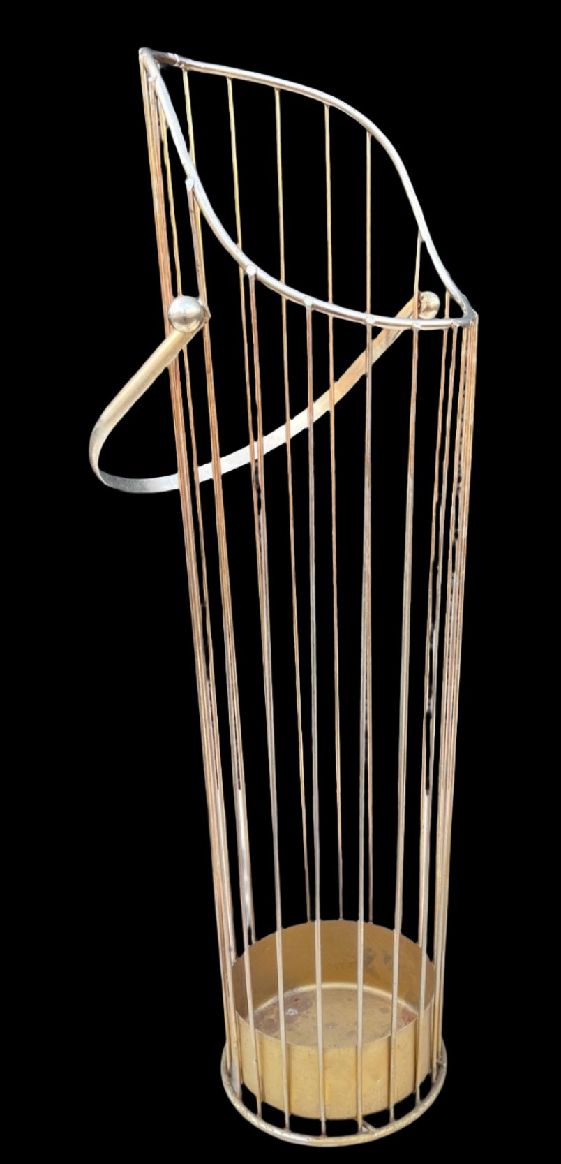 Mid 20th Century Brass Wire Umbrella Stand after Mathieu Mategot