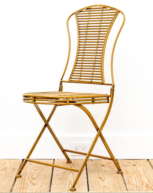 Stunning Bronzed Finished Faux Bamboo Aluminum Folding Chair