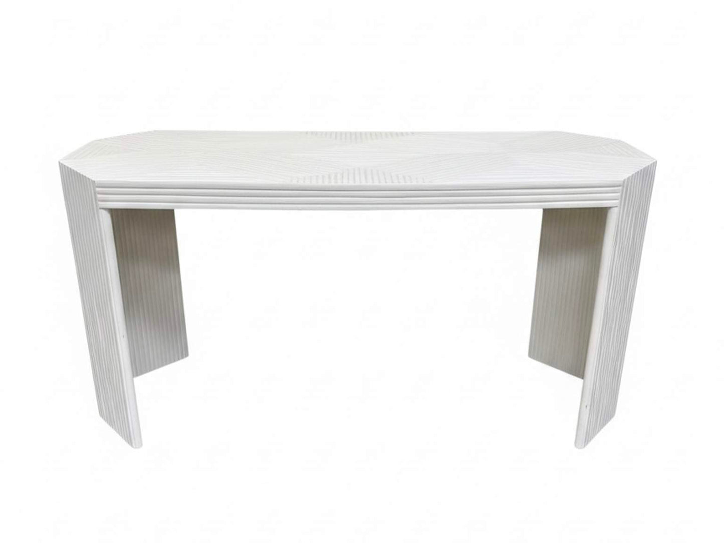 Unique MCM Bamboo Marquetry Console Table