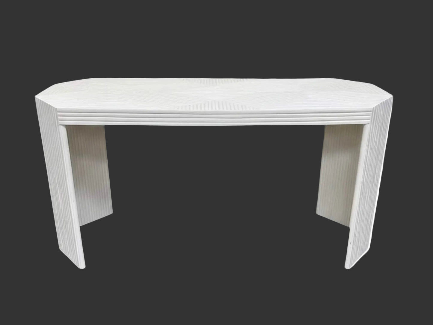 Unique MCM Bamboo Marquetry Console Table