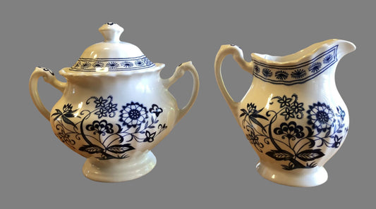 Vintage J & G Meakin England - Classic White Sugar & Creamer