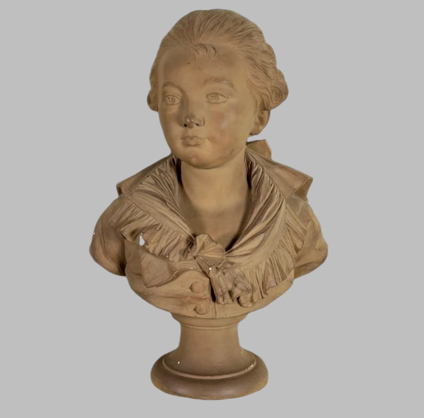 Rare one of a kind Antique French Terracotta Bust, signed Augustin Pajou (1730 - 1809)